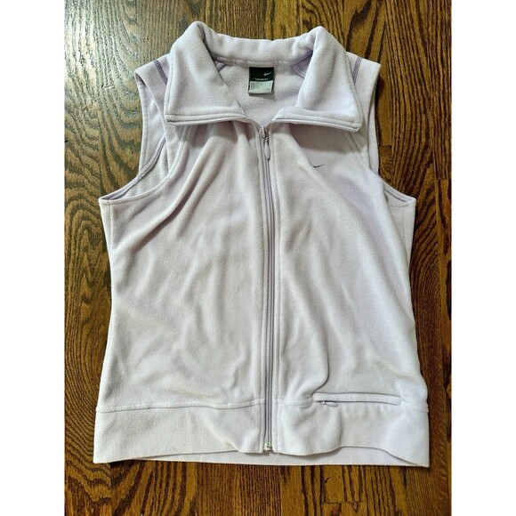 NIKE Girls ThermaFit Fleece Vest Size XL Full Zip Light Purple Zip‎ Pockets EUC - Picture 1 of 9